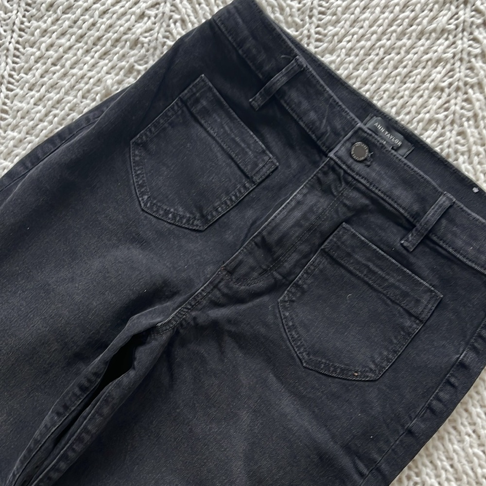 Ann Taylor The Wide Leg Black Jeans 6P 6 Petite NWT